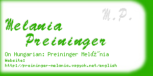 melania preininger business card